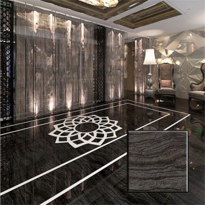 China Antibacterial Super Black 600x600mm Polished Ceramic Floor Tile for Modern Bathroom for sale