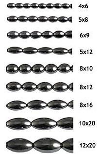 China rice magnetic hematite beads for sale