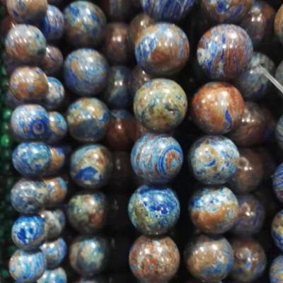 China Lapis Lazuli 's color Stripe stone  round beads for sale