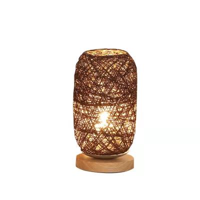 China The online hotel wish store many customers like rural style oval bedside led night light, manual rattan table lamp for sale