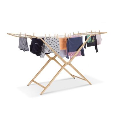 China Contemporary Factory Wholesale Bamboo Folding Hanging Clothes Airer Laundry Drying Rack for sale