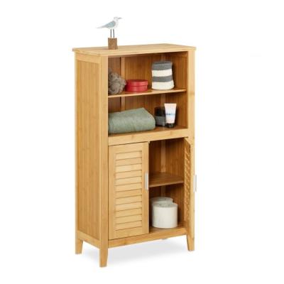 China BSCI-ASTM Modern Free Standing Bamboo Floor Bathroom Storage Cabinet for sale