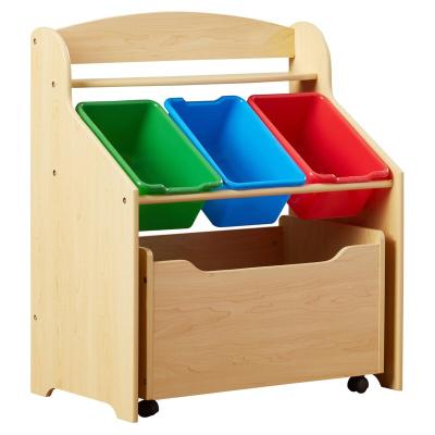 China Wooden Box Straw Kid Child Cabinet Home New Modern Toy Storage Bookshelf Rack Display Car List for sale