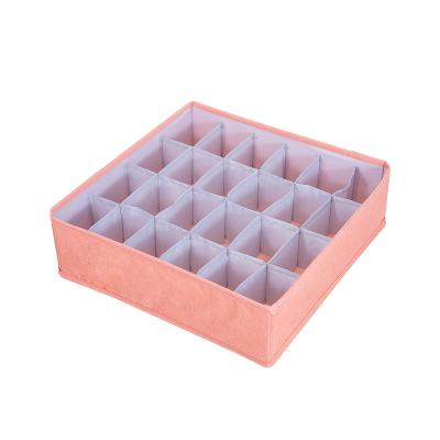 China Folding Folding Organizer Bra Socks Drawer Storage Boxes Multi Compartments Natural Canvas Organizer For Underwear for sale