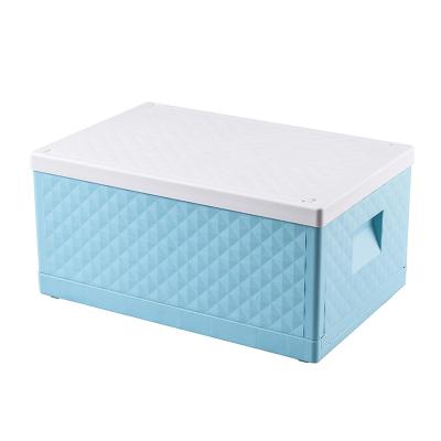 China New Viable Multifunctional Fabric Storage Box Foldable Waterproof Stackable Household Clothes Toy Organizer Box Storage Plastic for sale