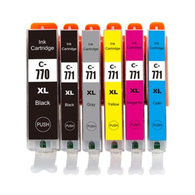 China COMPATIBLE Premium Color 770 771 Compatible Pgi-770xl Pgi770 Cli-771xl Cli771 Ink Cartridge For Use In Canon Pixma Mg5770 Mg6870 Mg7770 for sale