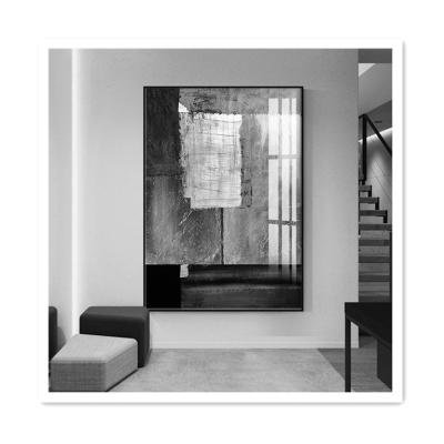 China ArtUnion Large Picture of KOREAN Black and White Abstract Porch Painting Framed Custom Wall Art for sale