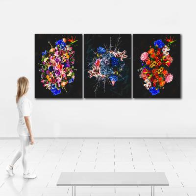 China Waterproof+ECO-Friendly Colorful Flower Bombs Decorative Botanical Pictures Flower Large Art Painting Modern Style Art Painting Wall Art Canvas Print for sale