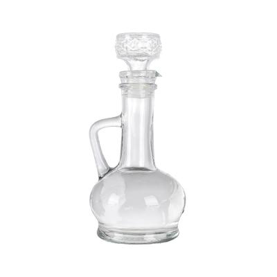 China High Quality Oil Soy Sauce Vinegar Kitchen Condiment Serving Glass Dispenser With Pourer Cap Oil Bottle for sale