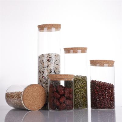 China Best Selling Glass Storage Jar Kitchen Set Container Canister Jars With Airtight Lids for sale