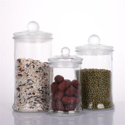 China Best Quality Glass Tea Canister Storage Stocked Jar For Coffee Sugar Glass Containers for sale