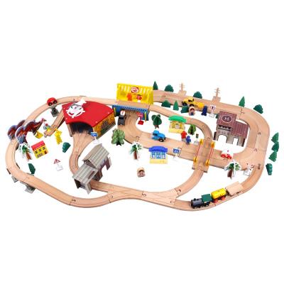 China Funny DIY Toy Children Wooden Funny Games for Boys Girls DIY Rail Race Track Car Set Friends Trains Toys for sale