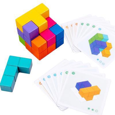 China Developmental Intellectual Kid Toys Wooden Wood Blocks Puzzle Magic Cube Kids Educational Montessori Toys For Children Diy Funny Games Other Toys for sale