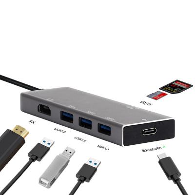 China Dual Hdd Displaylink 7 Aluminum Charger Hub Aluminum Laptop Hard Drive Adapter 4K Docking Station Usb C Hub Left Hub for sale