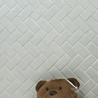 China MM Mosaic Flooring Best Selling White Herringbone Mosaic Slab Backsplash Flooring for sale