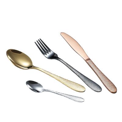 China Disposable Reusable Stainless Steel Dinnerware Gift Set Knife Fork Spoon, Metal Dinnerware Combo Set for sale