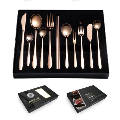 China 18/10 Stainless Steel Hotel Dinnerware Set Disposable Metal Dinnerware Gift Set Luxury Dinnerware Set Box 2 Korean Buyers for sale