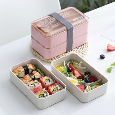 China 2020 Freshness Preservation Lunch Box 2 Layer PP Bag Bottle Lunch Box Leak Proof New Lunch Box for sale