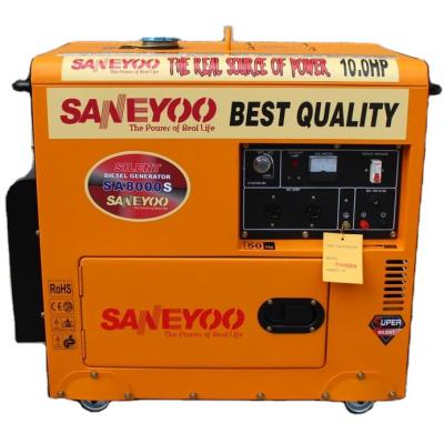 China Saneyo Portable Generator Silent Diesel Generators 5kw Competitive Price SA8000S for sale