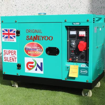 China saneyoo portable generator 4kw 5kw 6kw 7kw 8kw 10kw 12kw silent diesel type soundproof diesel generator SA6500DT3 for sale