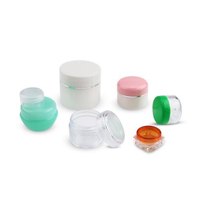 China Cosmetic Jar Empty Clear Cosmetic Jar,Eco-friendly Clear Green Luxury Plastic Cosmetic Jars,Empty Container Sealed Cosmetic Plastic Jar for sale