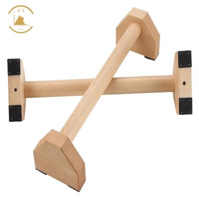 China Factory Direct Wooden Body Push Wooden Rack Parallettes Push Up Bars Home Workout Equipment for sale