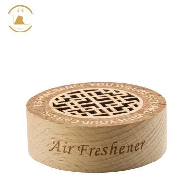 China Europe Factory Direct Reusable Natural Wooden Aroma Balm Air Freshener Cover Solid Lids with Hollow Pattern Cutout Wooden Lid for sale