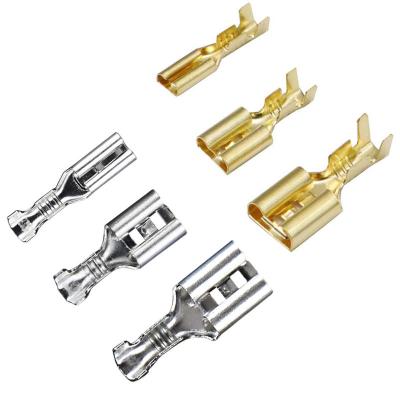 China Gathering Car Male Female Cold Crimp Speaker Terminals Wires 2.8mm 4.8mm 6.3mm Plug Spring Spade Lug Electrical Brass Connectors for sale