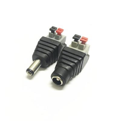 China Power DC Plug Socket 5.5*2.1mm DC Head Solderless Male Terminal Monitoring Power Plug DC Head Button Type Connector for sale