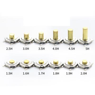 China 5*5 SMD/SMT Button Tact Switch 4 Plastic Brass Momentary Pin Mounted Metal Terminal Push Button Switch for sale