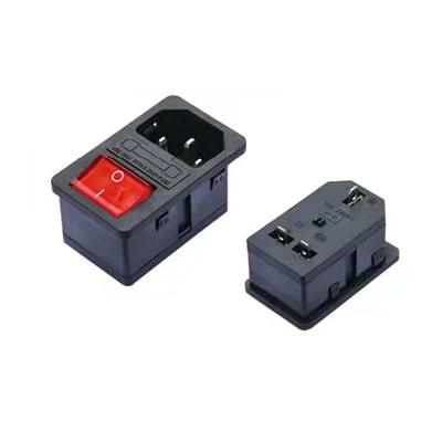 China Industrial IEC C14 AC DC 10A Electrical Power Socket With On Off Rocker Switch Power Connector for sale