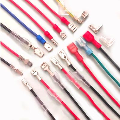 China 2.8/4.8/6.3mm Electronic Socket 110 187 250 2.8MM 4.8MM 6.3MM Unitech Spring Spade Female Non-Insulated Terminal Connector With Cable for sale