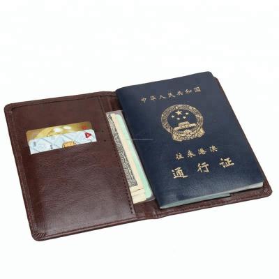 China High quality custom logo cover business card man leather passport holder for sale