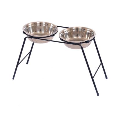 China Sustainable Custom Detachable Removable Slanted Plastic Metal Pet Food Bowl On A Rack for sale