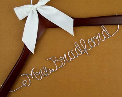 China Personalized Bridal Dress Hanger Personalized with Bride's Name and Wedding Date for sale