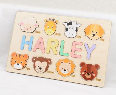 China Kids Learing Toys Personalized Name Wooden Puzzle, Custom Baby Shower Gift, 1st Birthday Gift for Baby and Boy for sale