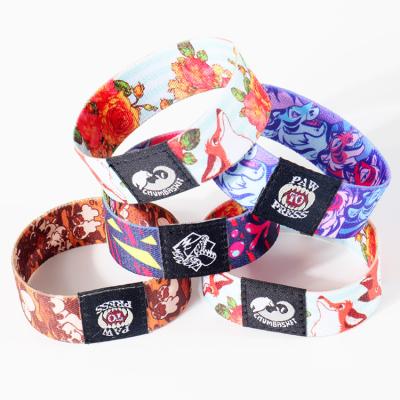 China Holiday decoration & Gift Guangzhou Wristband Supplier Custom Polyester Poly Wristband Fabric Elastic Wristbands For Event for sale