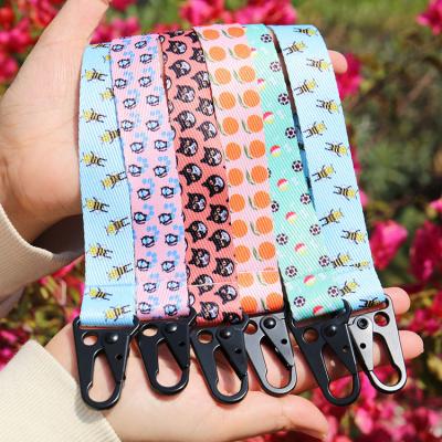 China Key Ring Promotional Gifts Personalized Custom Key Ring Shorts Strap Luggage Bag Tag Sublimation Key Chain Lanyard Polyester Fabric Polyester Car Key Chains for sale