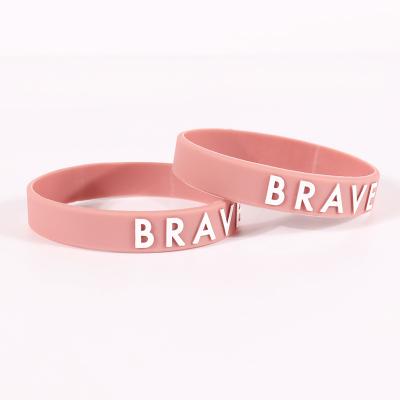 China China Bulk Cheap Embossed Wristband / Silicone Rubber Customized Wristband for sale