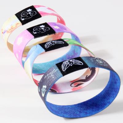 China Good Quality Artificial Custom Durable Soft Soft Polyester Printed NFC Stretch Elastic Wristband For Access Control for sale