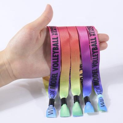 China Europe Wristband Manufacturer One Time Use Customized Colorful Sublimation Festival Fabrics Wristbands for sale