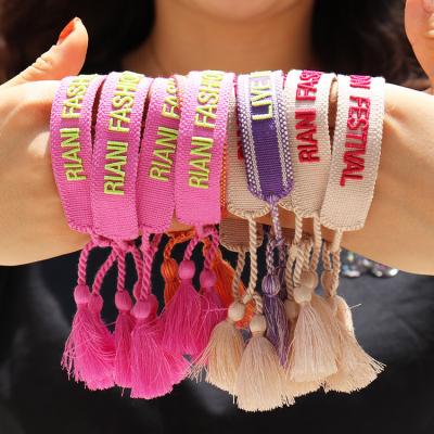 China Party Fashion Embroidery Rope Friendship Bracelet Adjustable Handmade Braided Knitted Tassel Bracelet For Promotional Gift for sale