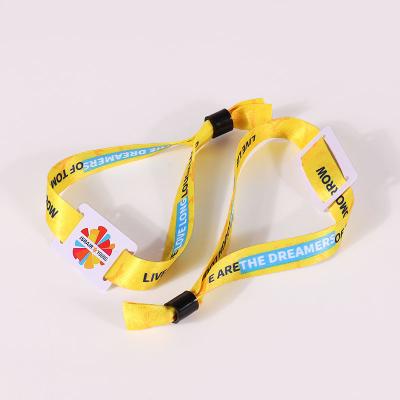 China Access control system new design RFID fabric concert festival event sublimation wristbands for VIP pass for sale