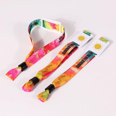 China For event tickets cheap custom sublimation polyester wristbands printed rfid wristbands for festival events for sale