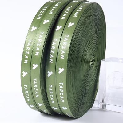 China Custom Lovecolour Decorative Satin Stripe Creative Dark Green Ribbon 20mm 25mm 38mm Single Sided Cut Length 6mm10mm For Decor Craft DYI for sale