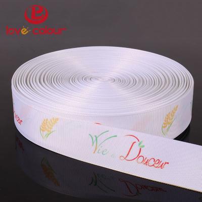 China Custom Solid 100% Polyester Grosgrain Ribbon Single Face Double Face Tape Roll for sale