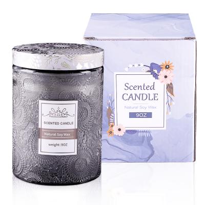 Chine Eco Friendly Souvenir Gift Gray Candle Glass Jar Handmade Fragrance Oil Scented Soy Wax Candle à vendre