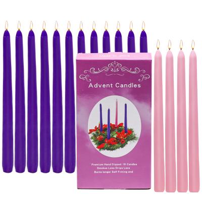 Китай 1.7Oz Wholesale Purple Pink Paraffin Wax Taper Candle Unscented Warm Sweet Dinner Parties Candles продается