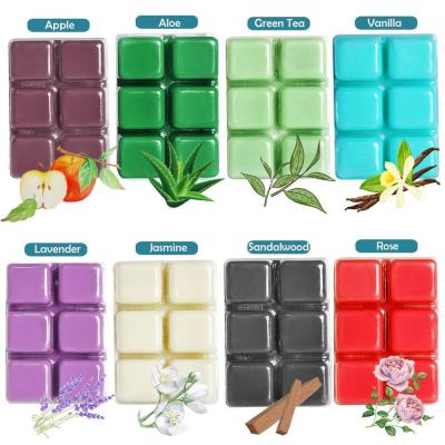 China Amazon Hot Sell Wholesale Colorful Clamshell Aroma Scented Soy Candles Wax Cube Melts for sale