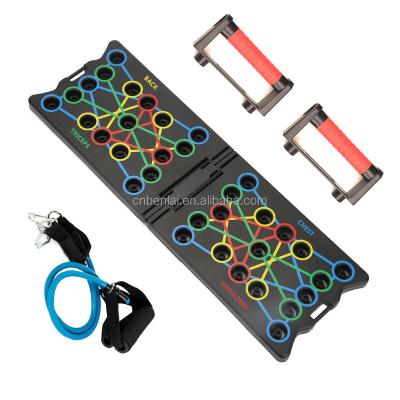 China Home 20 in 1 Customized Fitness Acceptable Home Sport Portable Pump Board With Pull Rope Resistance Bands for sale